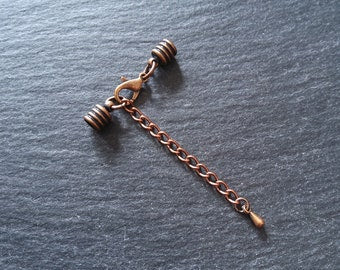 Antique Copper Ribbed End Cap Sets for 4mm Cord Necklaces & Bracelets (4.5mm caps)