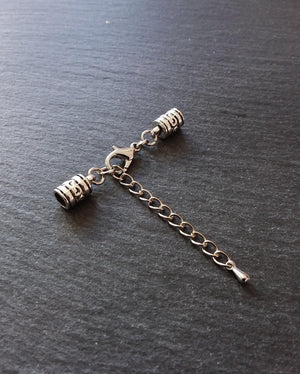 Antique Silver Patterned End Cap Sets for 4mm Cord (4.5mm Caps)