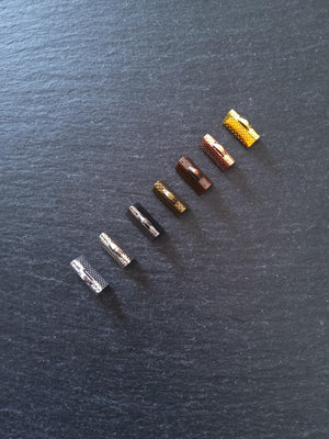 13mm (1/2") Wide Ribbon Crimp Ends 13x8mm Findings Crimps in Gold, Silver, Antique Silver, Gunmetal, Rose Gold, Bronze or Copper