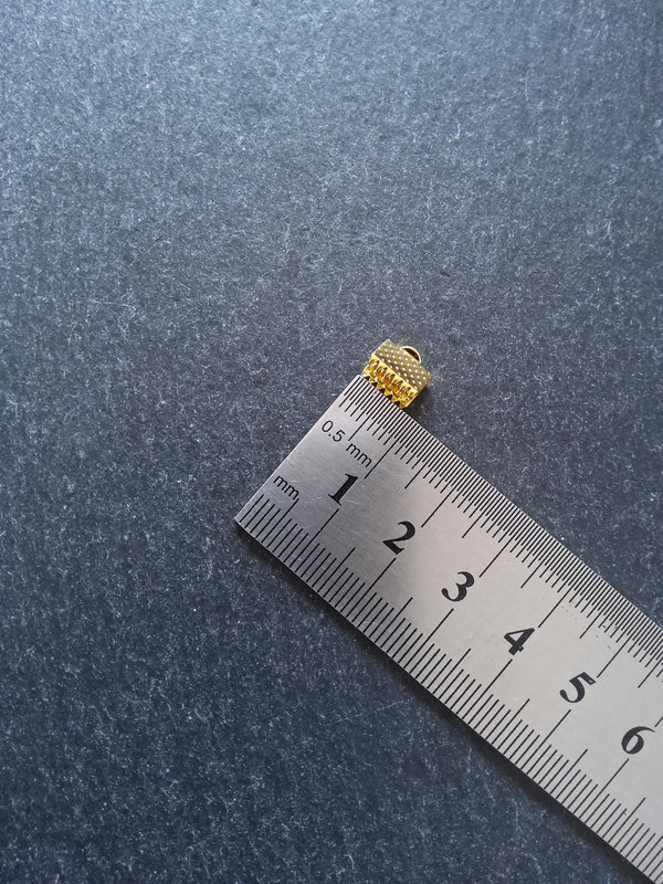 8mm (5/16") Wide Ribbon Crimp Ends 8x8mm Findings Crimps in Gold, Silver, Antique Silver, Antique Bronze or Antique Copper