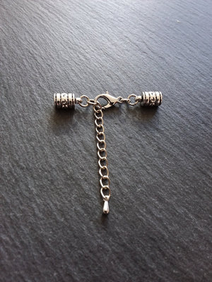 Antique Silver Patterned End Cap Sets for 4mm Cord (4.5mm Caps)