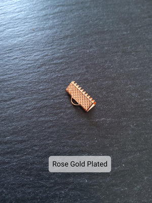 13mm (1/2") Wide Ribbon Crimp Ends 13x8mm Findings Crimps in Gold, Silver, Antique Silver, Gunmetal, Rose Gold, Bronze or Copper