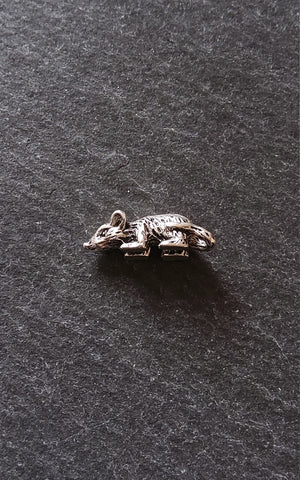 4 or 20 Mouse Charms Antique Silver Tone 19x7x7mm