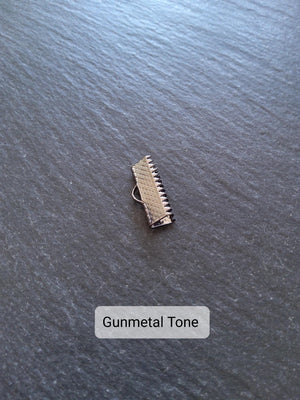 16mm (5/8") Wide Ribbon Crimp Ends 20x7.5mm Findings Crimps in Gold, Silver, Antique Silver, Gunmetal or Antique Bronze