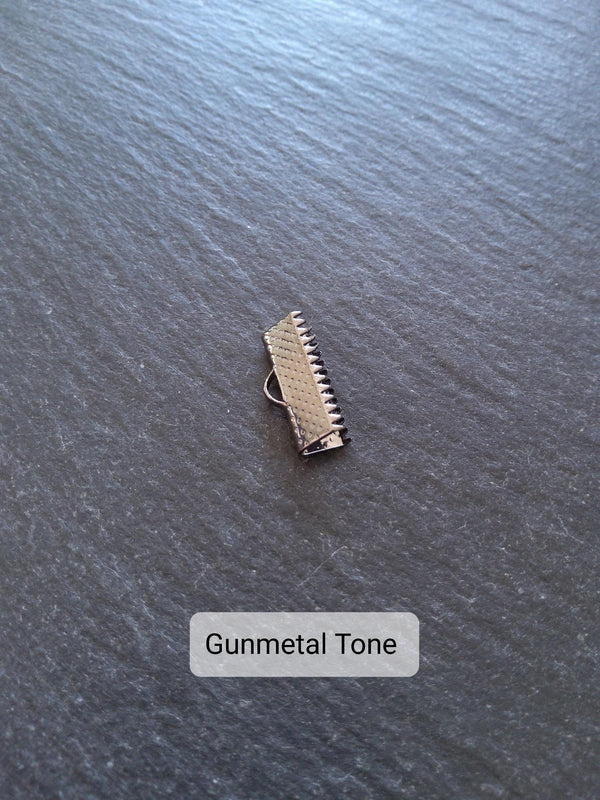 16mm (5/8") Wide Ribbon Crimp Ends 20x7.5mm Findings Crimps in Gold, Silver, Antique Silver, Gunmetal or Antique Bronze