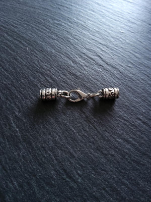 Antique Silver Patterned End Cap Sets for 4mm Cord (4.5mm Caps)