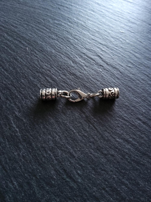 Antique Silver Patterned End Cap Sets for 4mm Cord (4.5mm Caps)