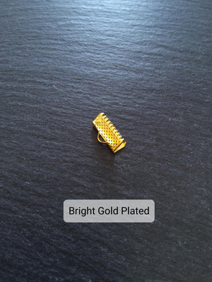 13mm (1/2") Wide Ribbon Crimp Ends 13x8mm Findings Crimps in Gold, Silver, Antique Silver, Gunmetal, Rose Gold, Bronze or Copper