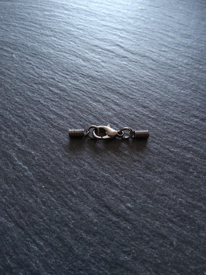 Gunmetal COIL Crimp End Sets for 1mm to 1.5mm Cord (1.8mm coil ends)