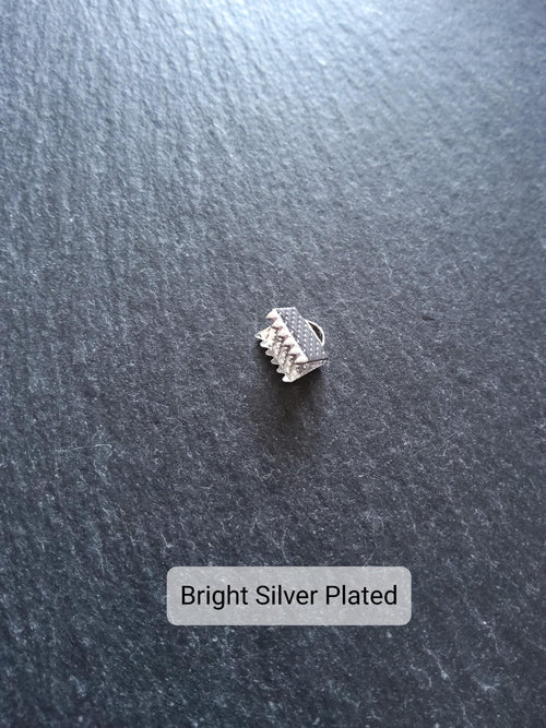 8mm (5/16") Wide Ribbon Crimp Ends 8x8mm Findings Crimps in Gold, Silver, Antique Silver, Antique Bronze or Antique Copper