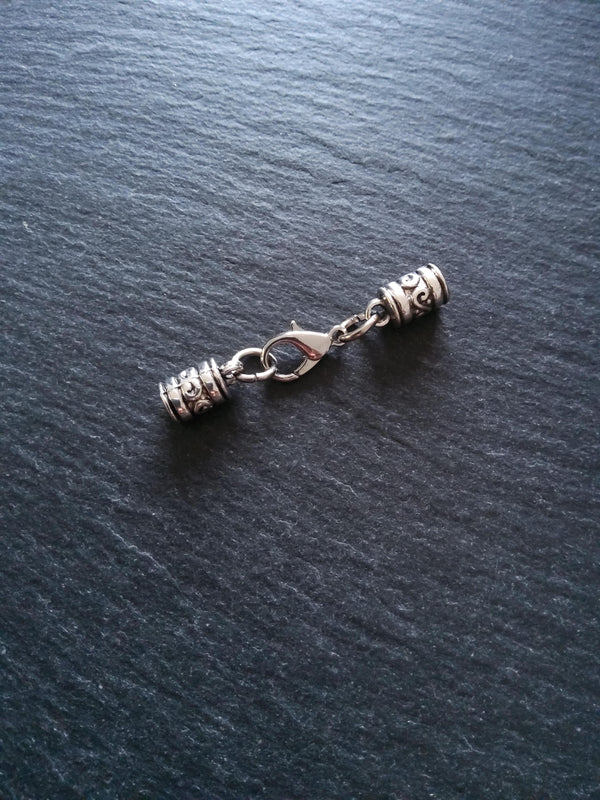 Antique Silver Patterned End Cap Sets for 4mm Cord (4.5mm Caps)