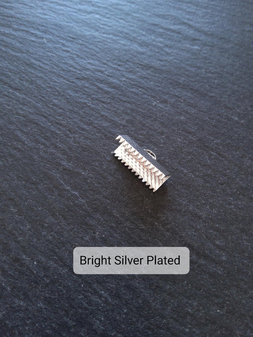 16mm (5/8") Wide Ribbon Crimp Ends 20x7.5mm Findings Crimps in Gold, Silver, Antique Silver, Gunmetal or Antique Bronze