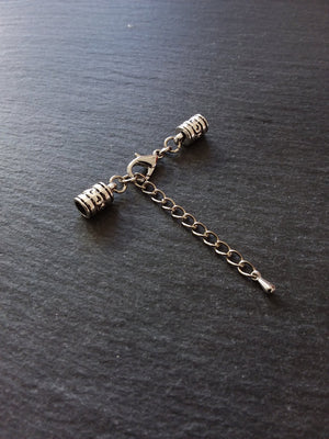 Antique Silver Patterned End Cap Sets for 4mm Cord (4.5mm Caps)
