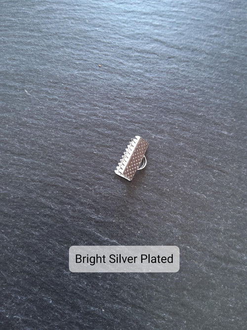 13mm (1/2") Wide Ribbon Crimp Ends 13x8mm Findings Crimps in Gold, Silver, Antique Silver, Gunmetal, Rose Gold, Bronze or Copper