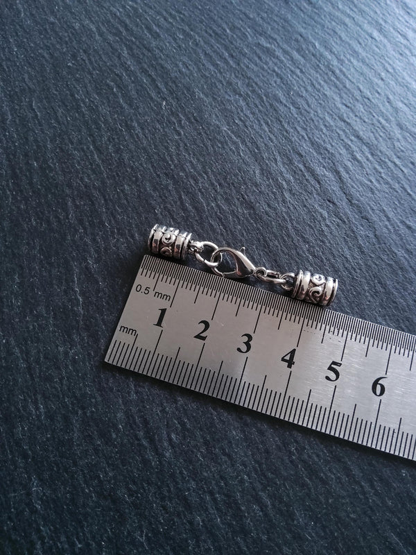 Antique Silver Patterned End Cap Sets for 4mm Cord (4.5mm Caps)
