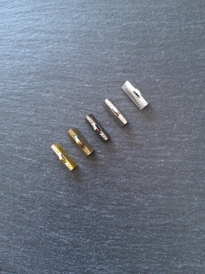 16mm (5/8") Wide Ribbon Crimp Ends 20x7.5mm Findings Crimps in Gold, Silver, Antique Silver, Gunmetal or Antique Bronze