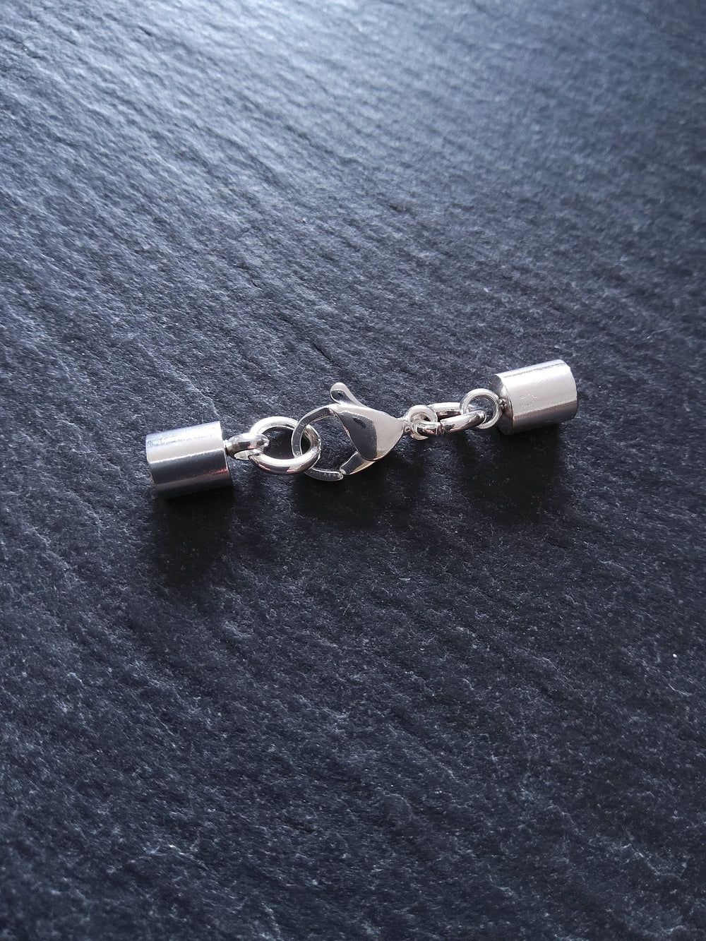 2 or 10 Bright Silver Stainless Steel End Cap Sets for 4mm Cord (4.5mm end caps)