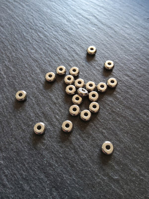 8 or 40 Stainless Steel 6mm Solid Flat Round Spacer Beads 6x2.5mm with 1.8mm Hole