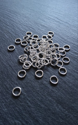 100 or 500 Silver Plated 7mm Strong Jump Rings Diameter 1.2mm (16 Gauge)