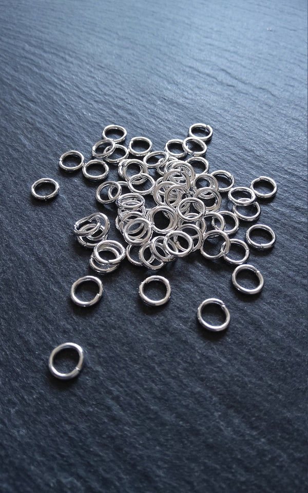100 or 500 Silver Plated 7mm Strong Jump Rings Diameter 1.2mm (16 Gauge)