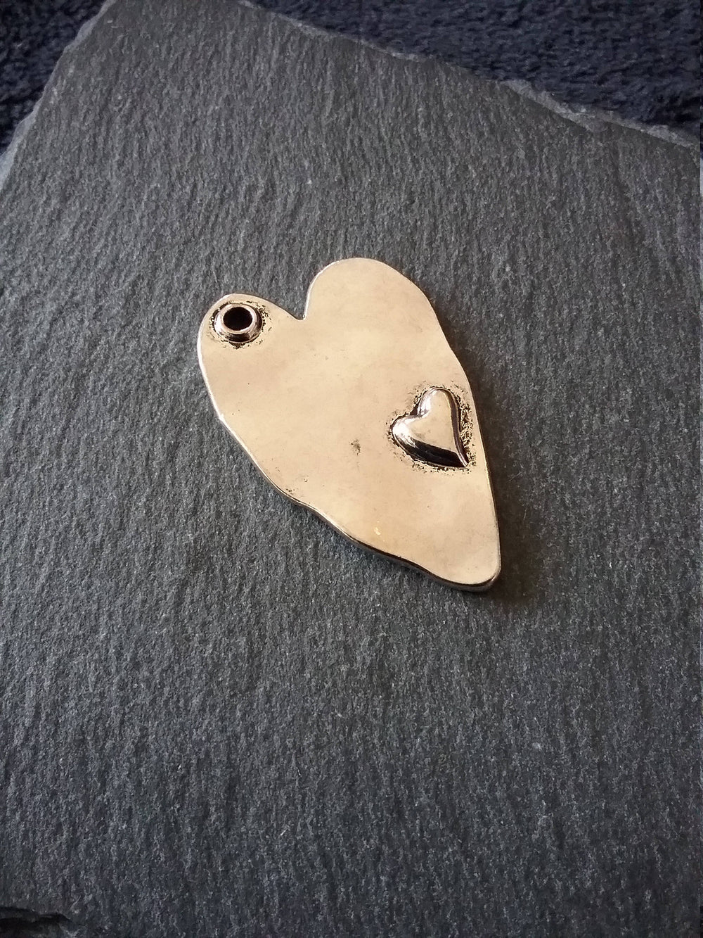 4 or 20 Double Heart Pendants Antique Silver Tone 38x24mm