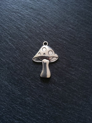 4 or 20 Large Mushroom Toadstool Charms Antique Silver Tone 41x29mm