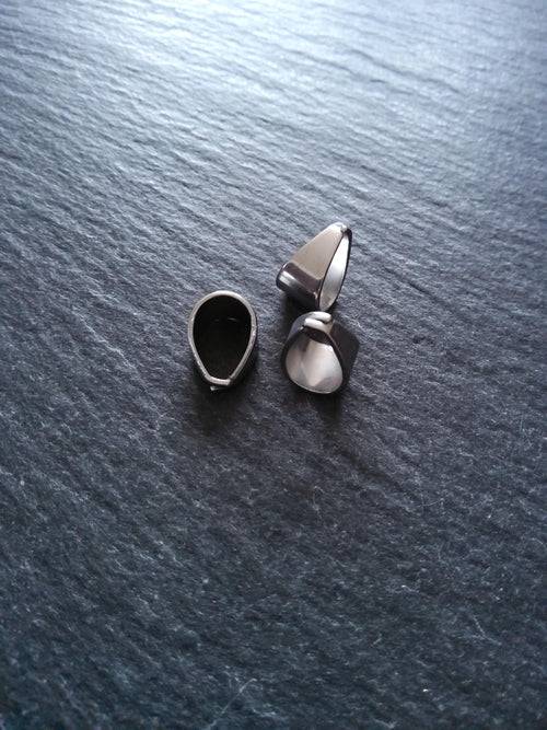 10 or 50 Stainless Steel Snap On Bails for Pendants 11x8x7mm