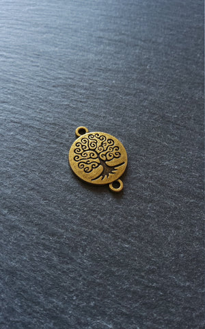6 or 30 Antique Bronze Tone Round Tree of Life Connector Charms 27x20mm Nickel FREE