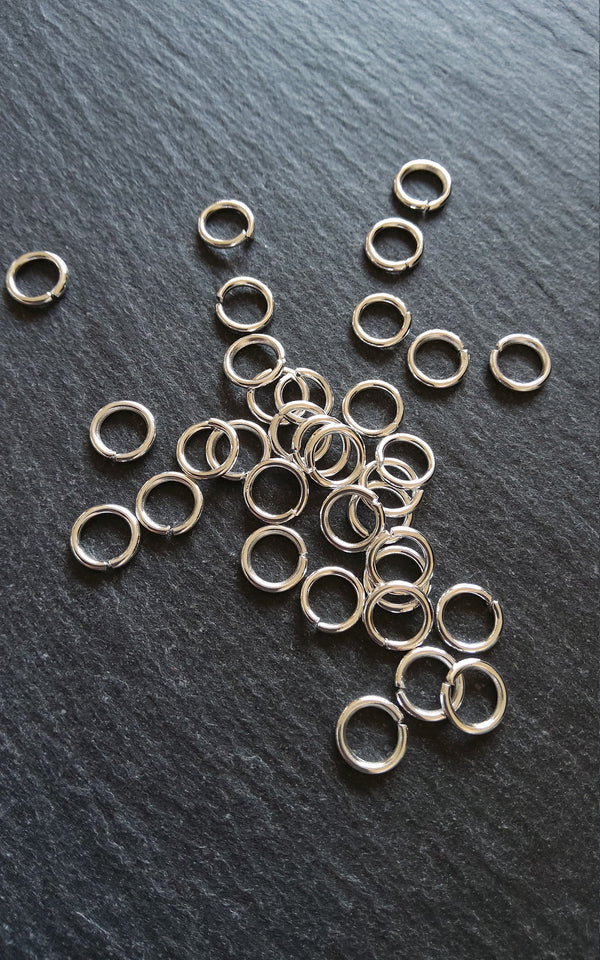 100 or 500 Bright Silver Plated 8mm Jump Rings Strong 1.5mm (18 Gauge) Thickness