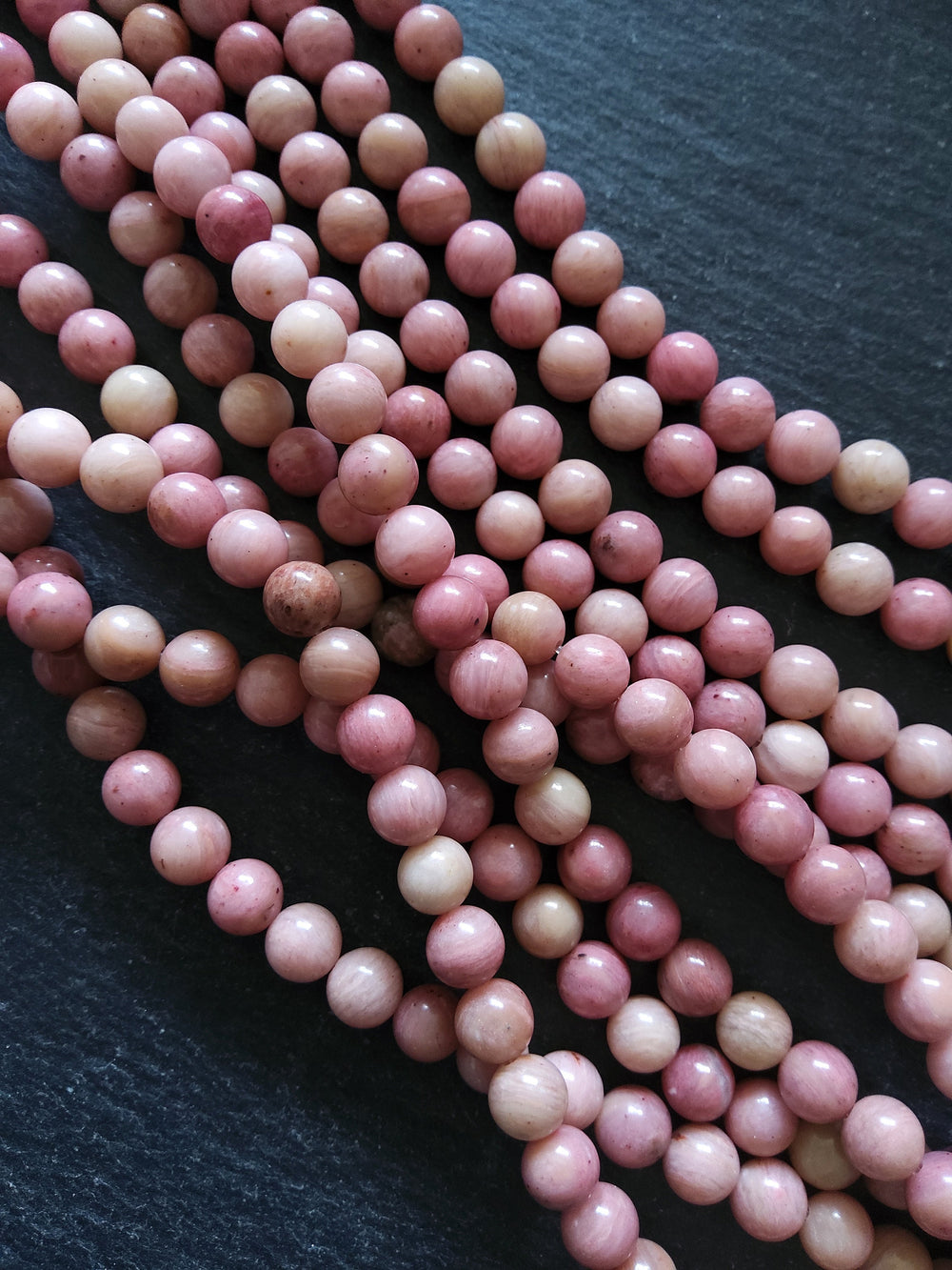 6mm Rhodonite Undyed Natural Salmon Pink Beads Full 15.5 inch strand Hole: 1mm