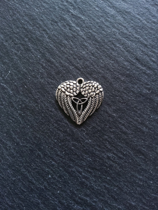 4 or 20 Double Wing Triquetra Charms Antique Silver Tone 23x22mm
