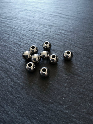 8 or 40 Stainless Steel 8mm Solid Round Spacer Beads Hole: 2mm
