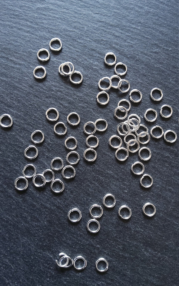 100 or 500 Silver Plated 7mm Strong Jump Rings Diameter 1.2mm (16 Gauge)