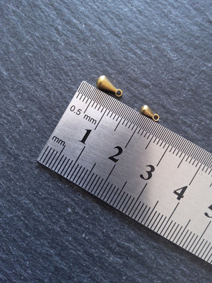 30 Raw Brass Extender Chain Drops 6x3mm NICKEL FREE