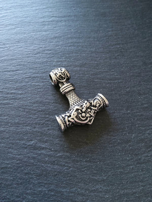 Large Solid Stainless Steel Thors Hammer Mjölnir Pendant 46x35x9mm