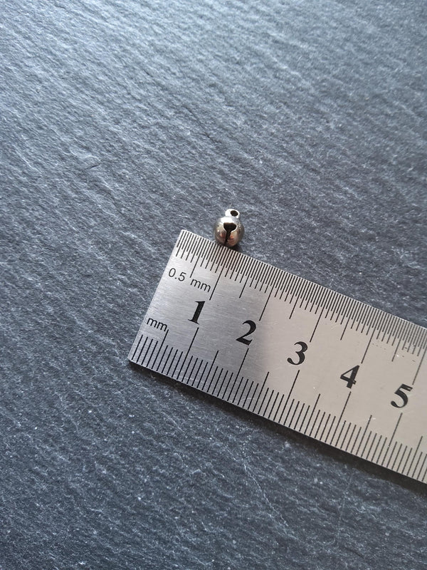 40 or 200 Little Antique Silver Tone 6mm Brass Bells Bell Charms 9x6mm