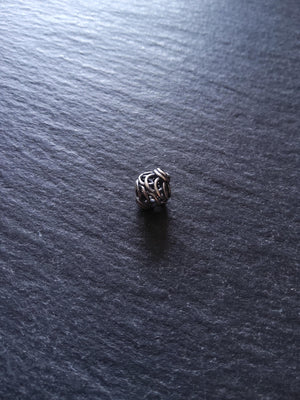 925 Bali Sterling Silver 8mm Wire Cage Beads Antique Finish 8.6x8mm Hole: 1.6mm