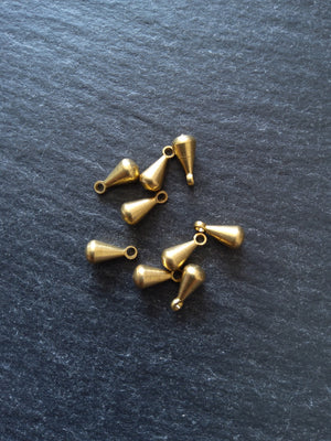 30 Raw Brass Extender Chain Drops 6x3mm NICKEL FREE
