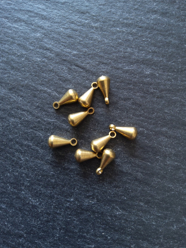 30 Raw Brass Extender Chain Drops 6x3mm NICKEL FREE
