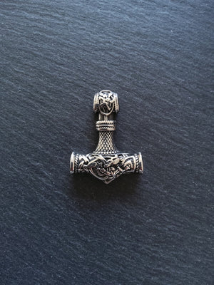 Large Solid Stainless Steel Thors Hammer Mjölnir Pendant 46x35x9mm