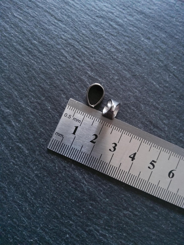 10 or 50 Stainless Steel Snap On Bails for Pendants 11x8x7mm