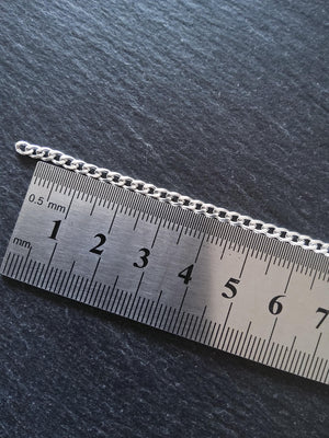 Bright Silver Strong Stainless Steel Twisted Curb Chain 4.5x3x0.8mm Open Link