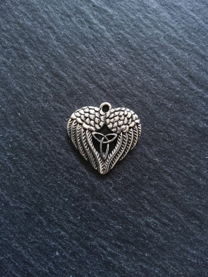 4 or 20 Double Wing Triquetra Charms Antique Silver Tone 23x22mm