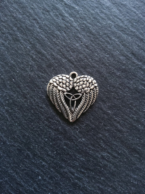 4 or 20 Double Wing Triquetra Charms Antique Silver Tone 23x22mm