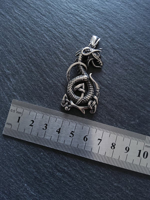Celtic Serpent Pendant Stainless Steel 53x27mm