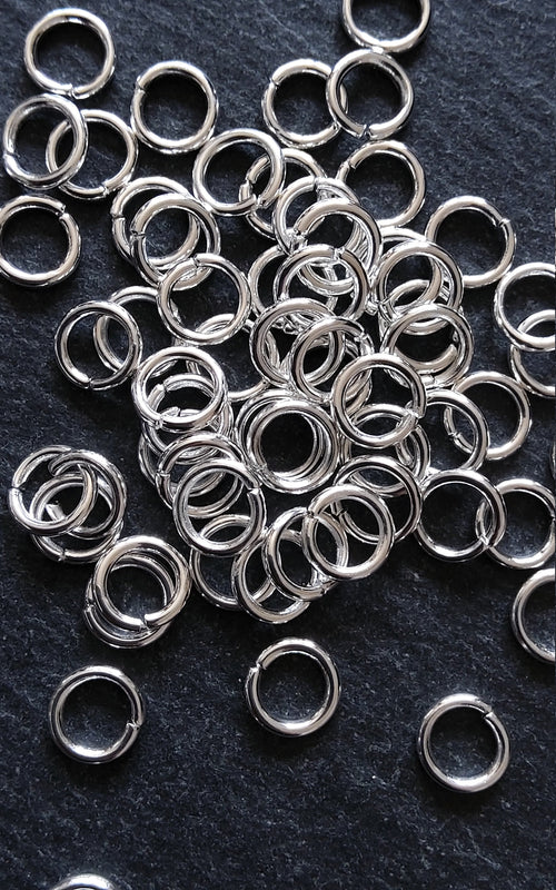 100 or 500 Silver Plated 7mm Strong Jump Rings Diameter 1.2mm (16 Gauge)