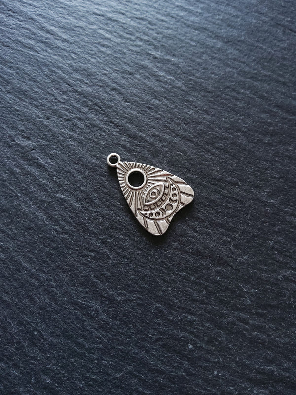 2 or 10 Genuine Silver Plated Ouija Planchette Charms 24.5x16mm