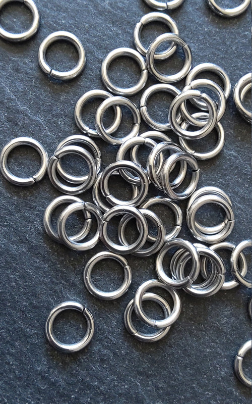 100 or 500 Stainless Steel 7mm Jump Rings Strong 1.2mm (17 gauge) Inner Diameter: 3.6mm