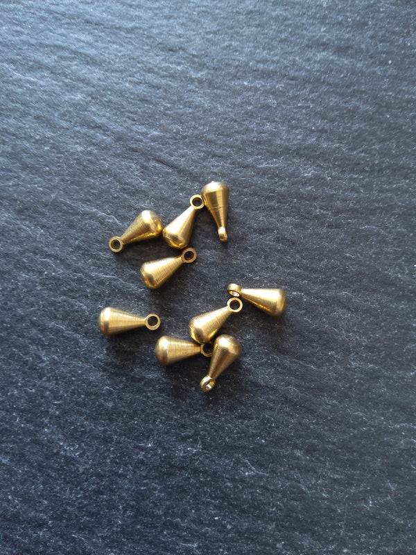 30 Raw Brass Extender Chain Drops 6x3mm NICKEL FREE