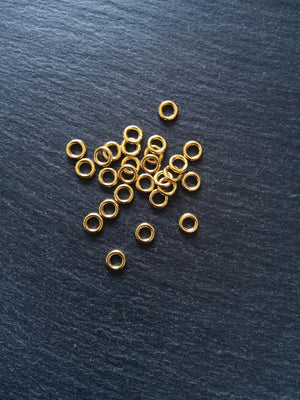 80 or 400 CLOSED 8mm Jump Rings Bright Gold Tone Alloy 1.5mm (15 gauge) Hole: 5mm Nickel FREE